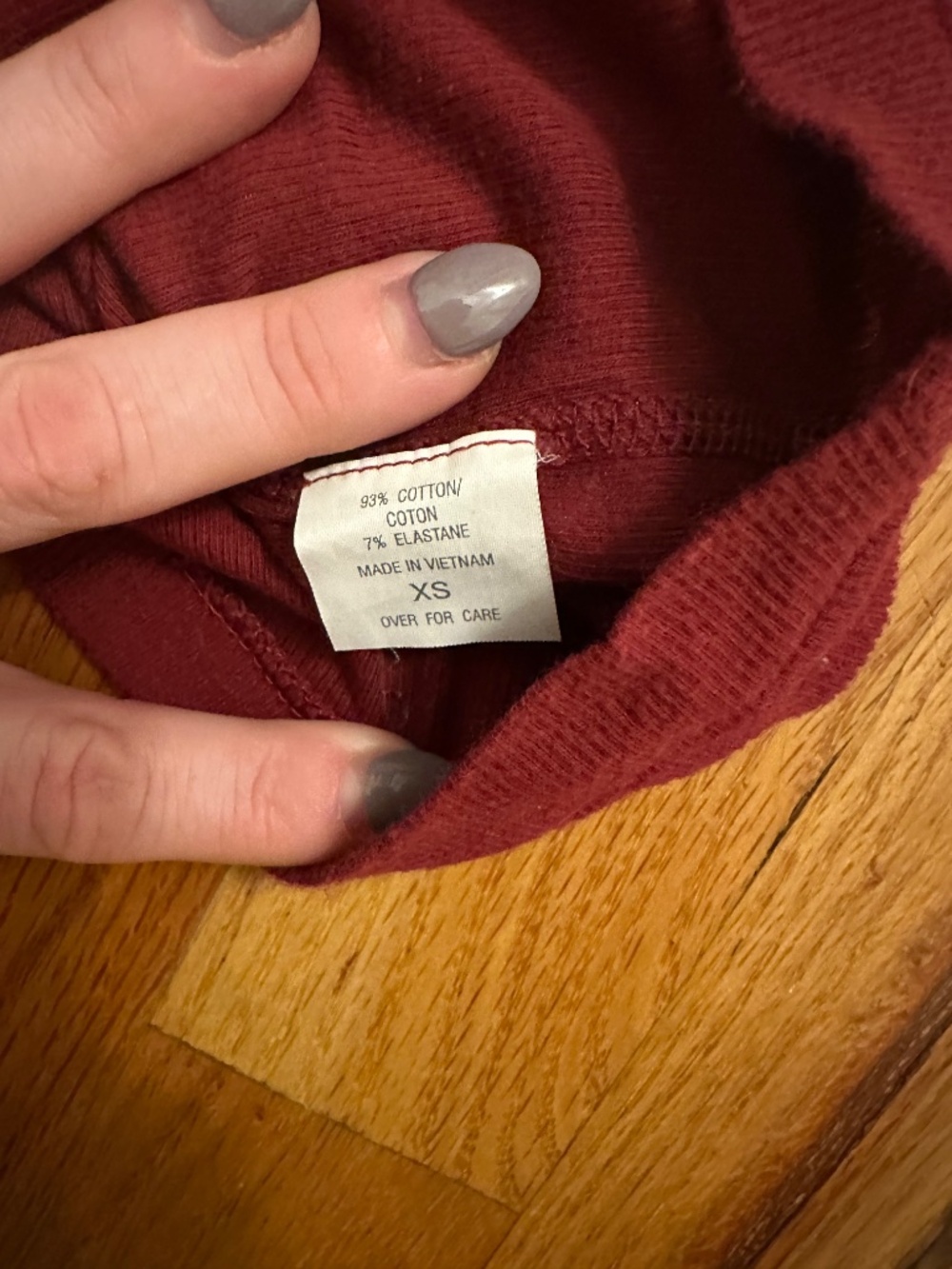 Abercrombie & Fitch XS Burgundy Stretch Long Tank Top Moose Logo Y2K - Picture 4 of 6